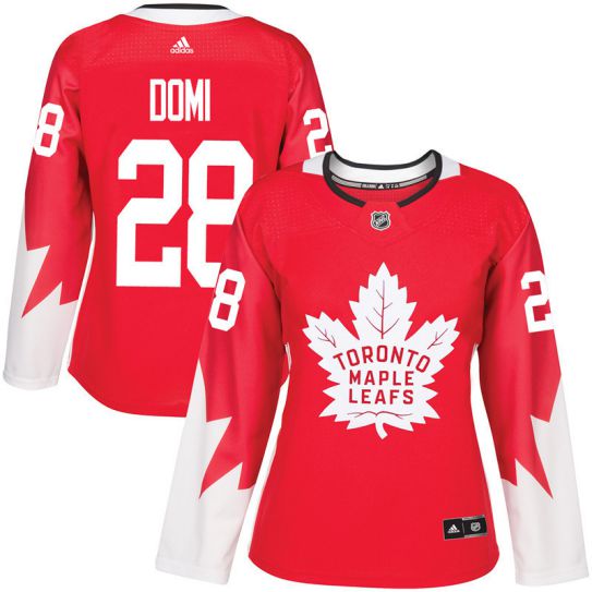 2017 NHL Toronto Maple Leafs women #28 Tie Domi red jersey